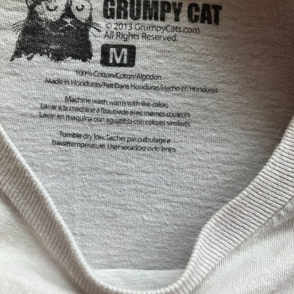 Grumpy Cat Funny Gray Size M T-Shirt - Picture 5 of 8